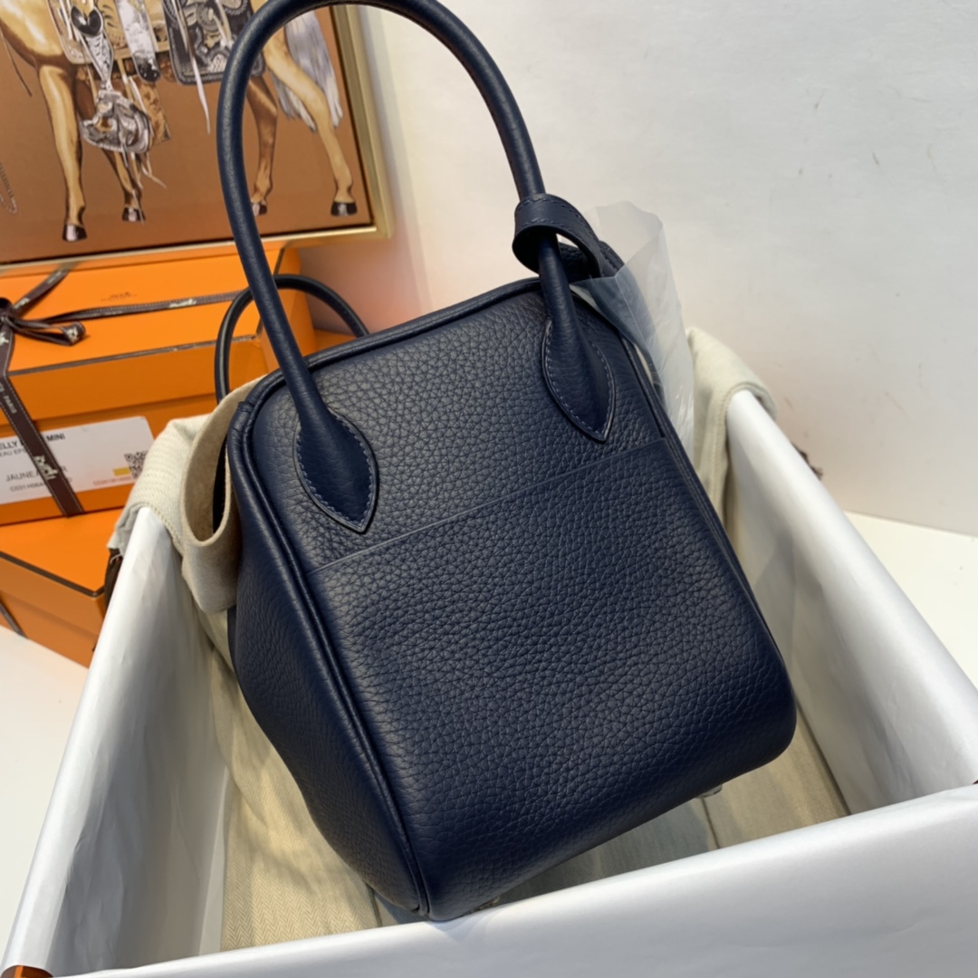 HERMES 爱马仕 订单  26Lindy  进口tc皮  73 宝石蓝 银扣