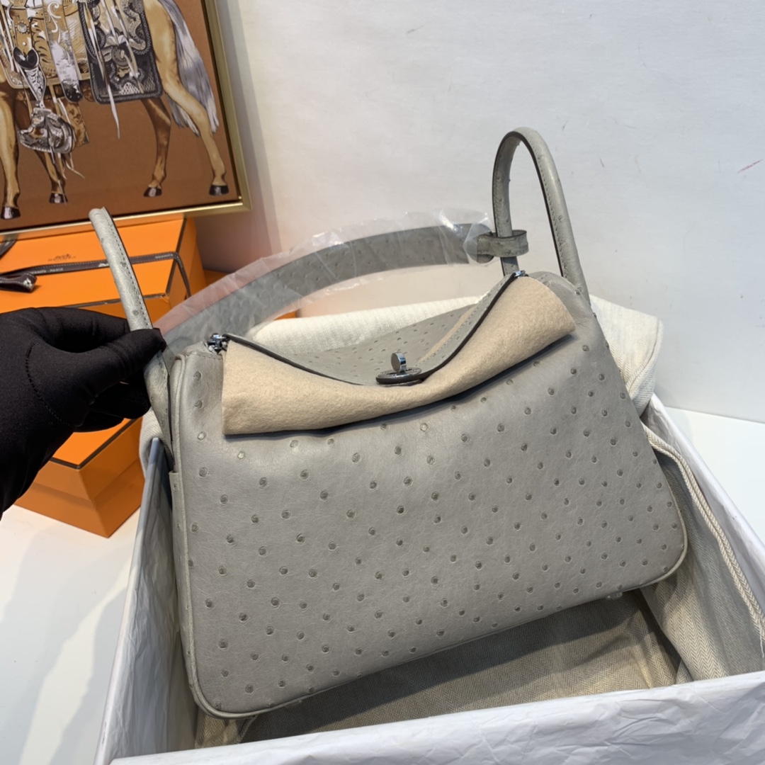 HERMES 订单  30lindy  鸵鸟皮  冰川蓝 银