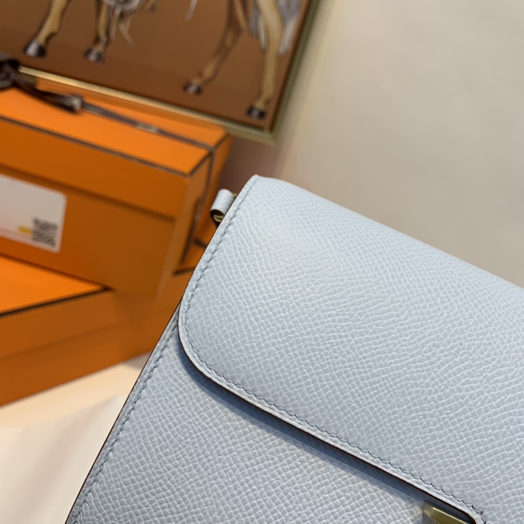 HERMES Constance to go 原厂epsom   T0 雾霾蓝  淡淡的baby blue 超级美~