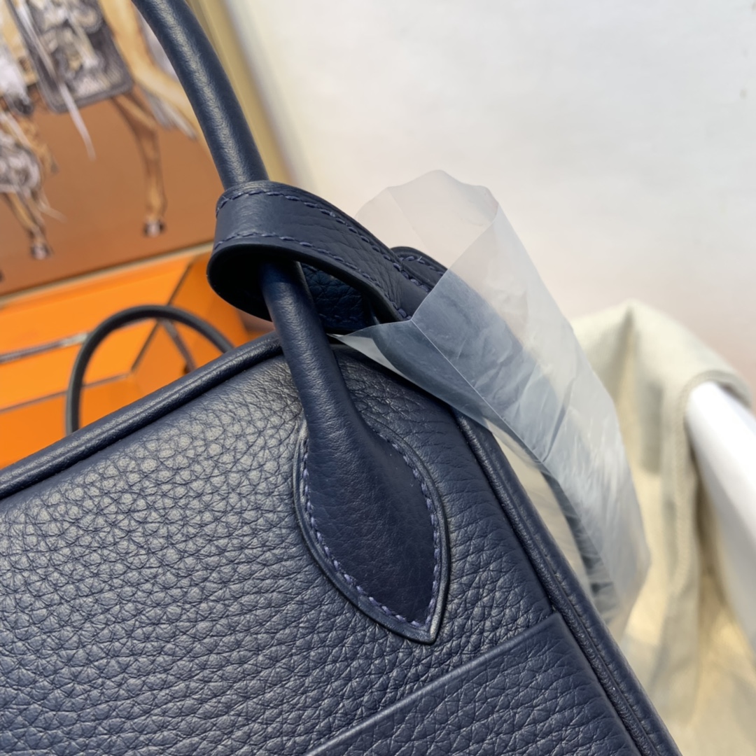 HERMES 爱马仕 订单  26Lindy  进口tc皮  73 宝石蓝 银扣