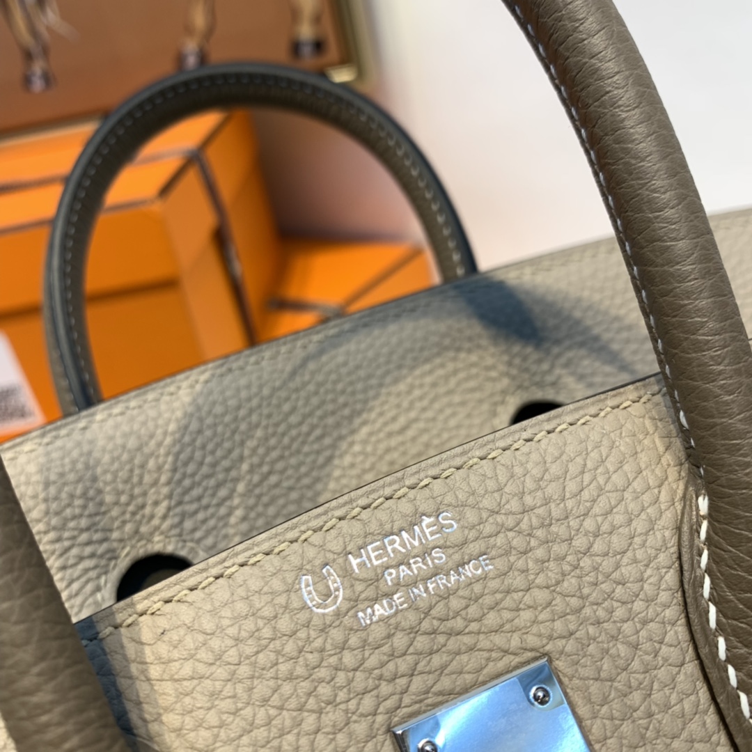 HERMES 订单 订单  25 铂金 togo小牛   斑鸠灰拼大象灰 银