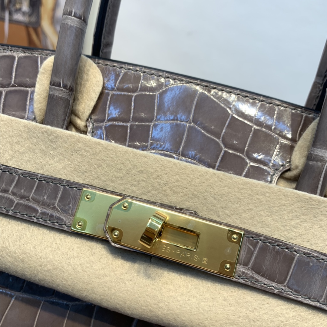 HERMES 爱马仕 订单 30birkin  尼罗两点  81 斑鸠灰 金扣