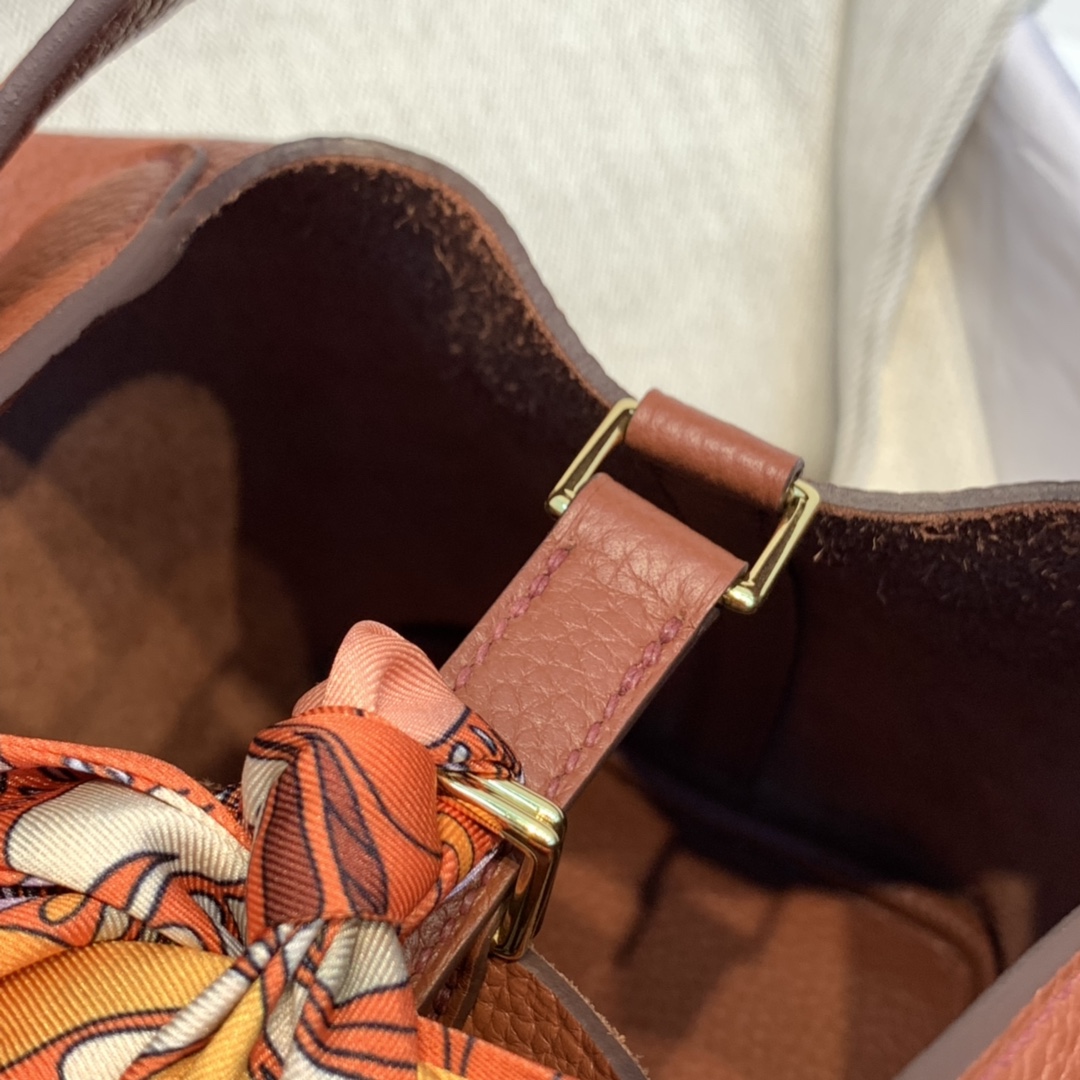 HERMES 爱马仕官网直销 现货  picotin 菜蓝子  Clemence 皮  6C 古铜色 金扣
