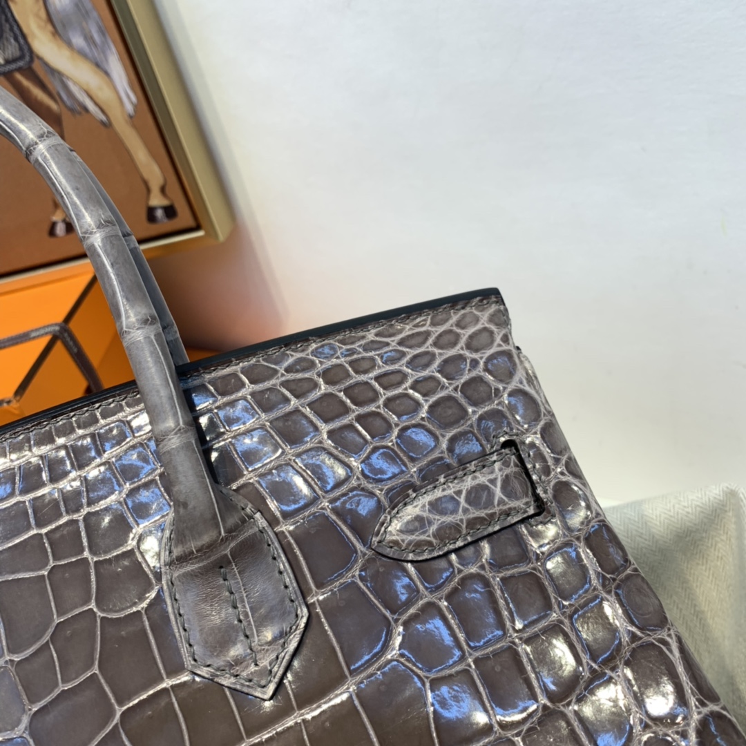 HERMES 爱马仕 订单 30birkin  尼罗两点  81 斑鸠灰 金扣