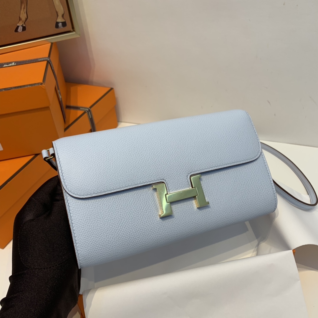 HERMES Constance to go 原厂epsom   T0 雾霾蓝  淡淡的baby blue 超级美~