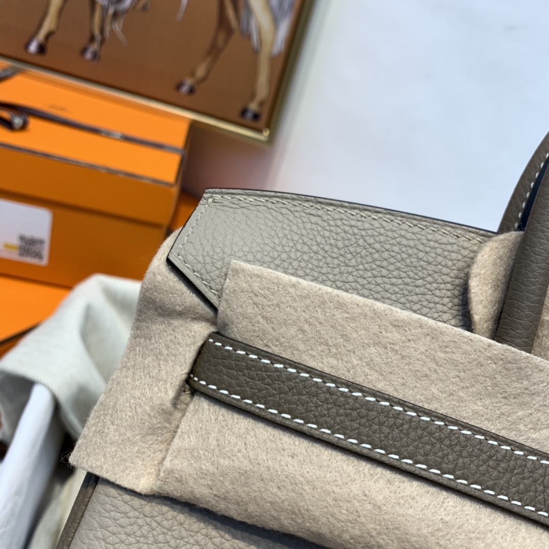 HERMES 订单 订单  25 铂金 togo小牛   斑鸠灰拼大象灰 银