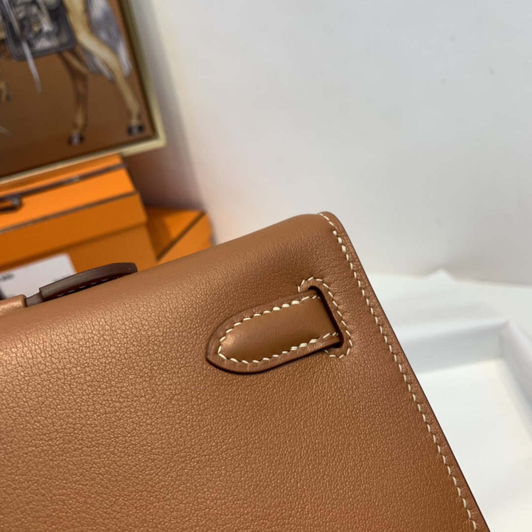 Hermes kelly cut 31cm 晚宴气质手拿包 非常干练又时髦 swift皮  37-金棕 金扣