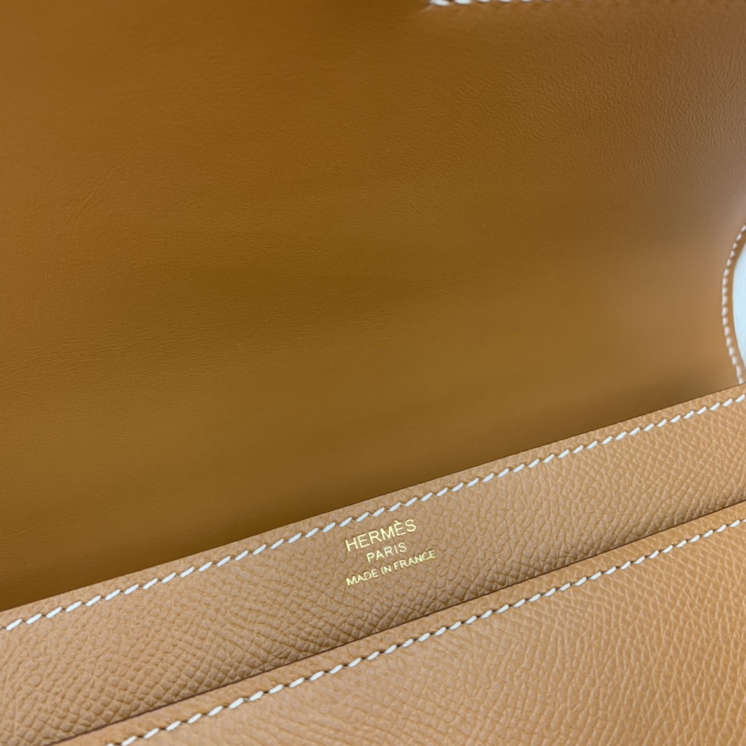 HERMES verrou 21cm 可斜跨 可肩背 好有气质的一款 原厂epsom皮 37金棕色 金扣