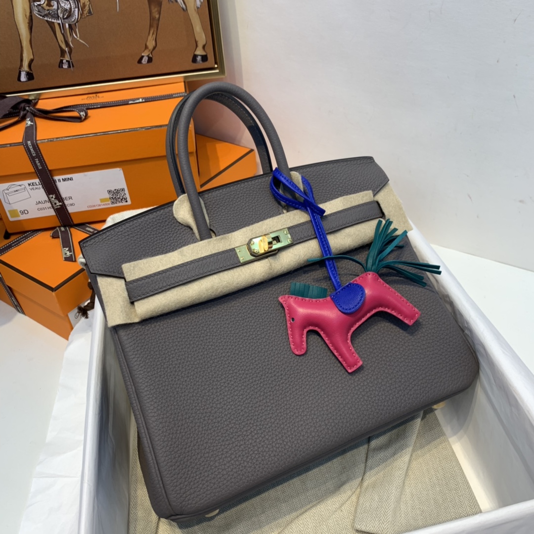 香港爱马仕官网 birkin 25cm 经典款必备传承之作、工艺比专柜还好  togo皮质柔软  8F 铁灰 金扣