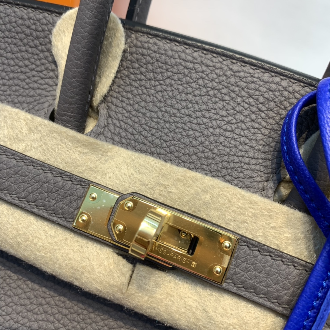 香港爱马仕官网 birkin 25cm 经典款必备传承之作、工艺比专柜还好  togo皮质柔软  8F 铁灰 金扣