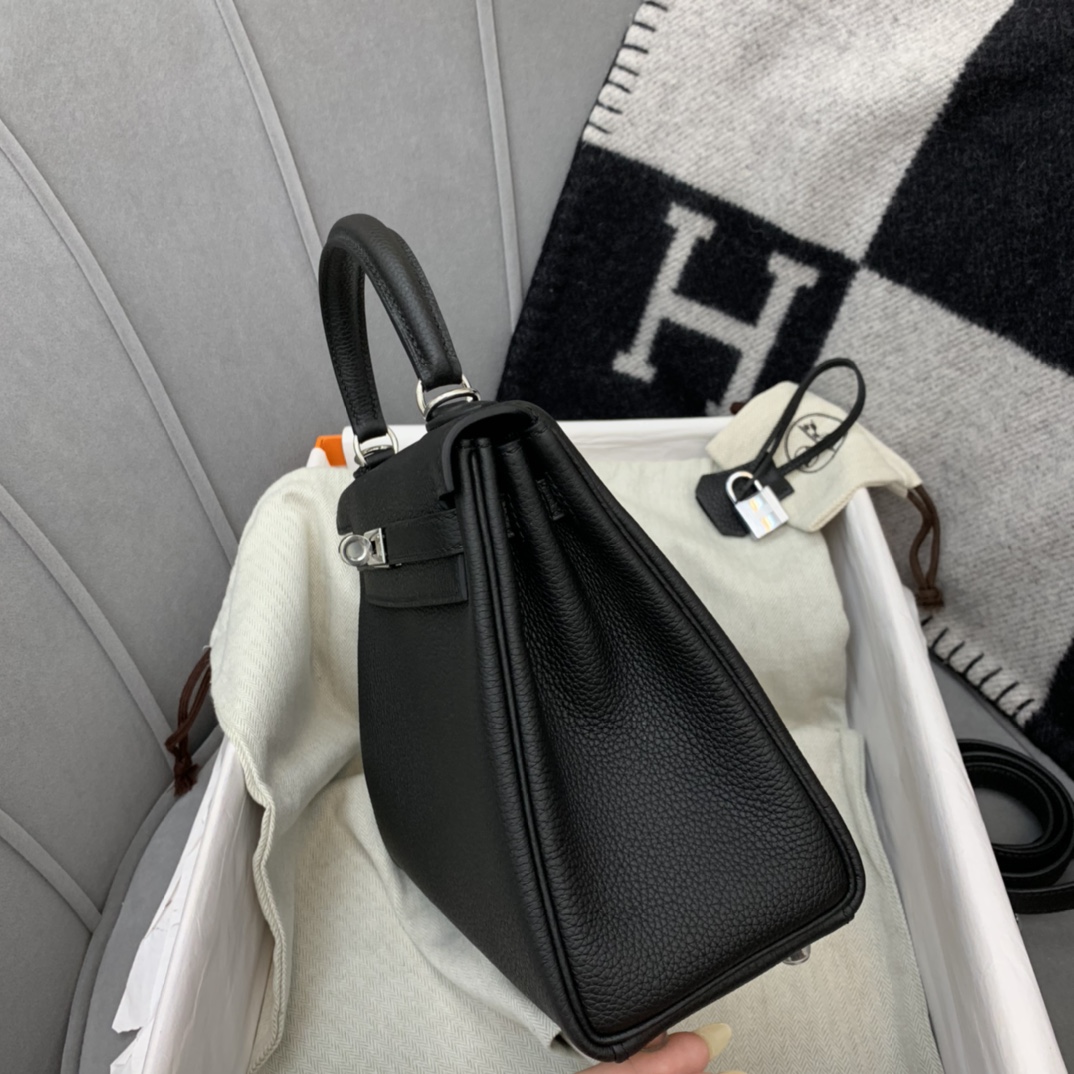 HERMES kelly 25cm togo皮 89黑色 Noir 银扣永远最百搭的黑色
