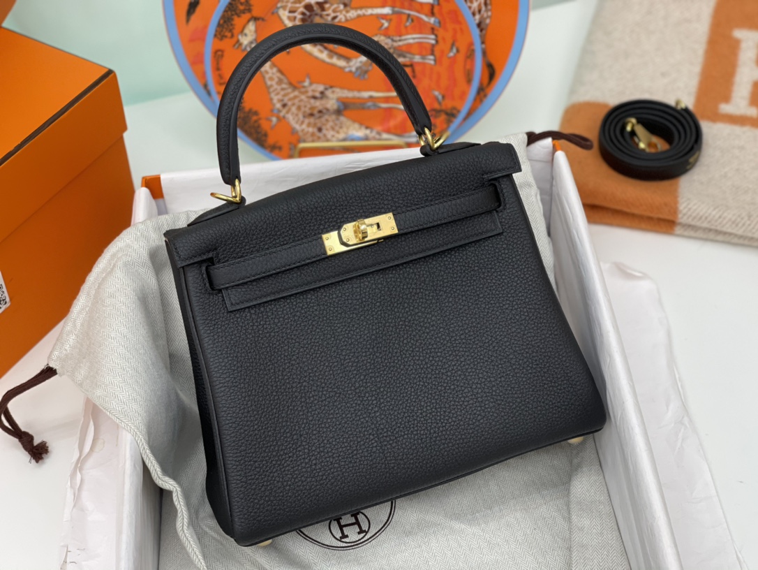 爱马仕 kelly 25cm togo皮 89黑色 Noir 金扣黑色永远最百搭