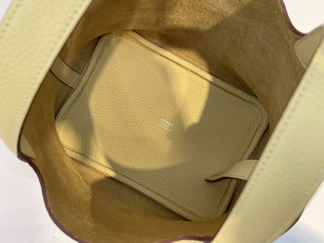HERMES picotin 菜蓝子 18cm 进口TC 皮 1Z 小鸡黄 金扣  热门色 ！ 现货！