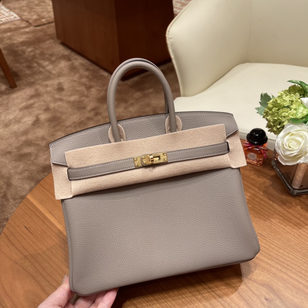 HERMES 25 birkin togo M8 沥青灰 金扣