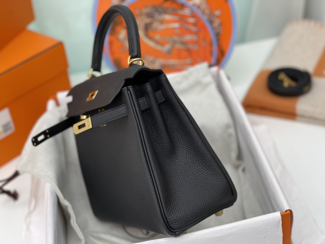 爱马仕 kelly 25cm togo皮 89黑色 Noir 金扣黑色永远最百搭
