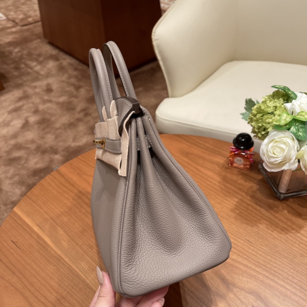 HERMES 25 birkin togo M8 沥青灰 金扣