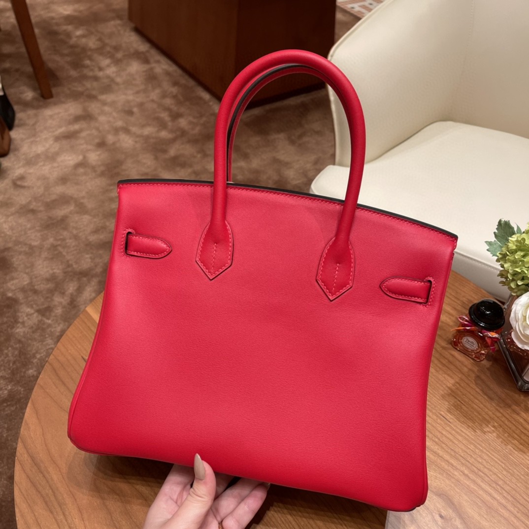 HERMES 30 birkin 特殊拼皮 vip马蹄印 swift R2玛瑙蓝拼S3心红拼epsom 93 橙色 金扣