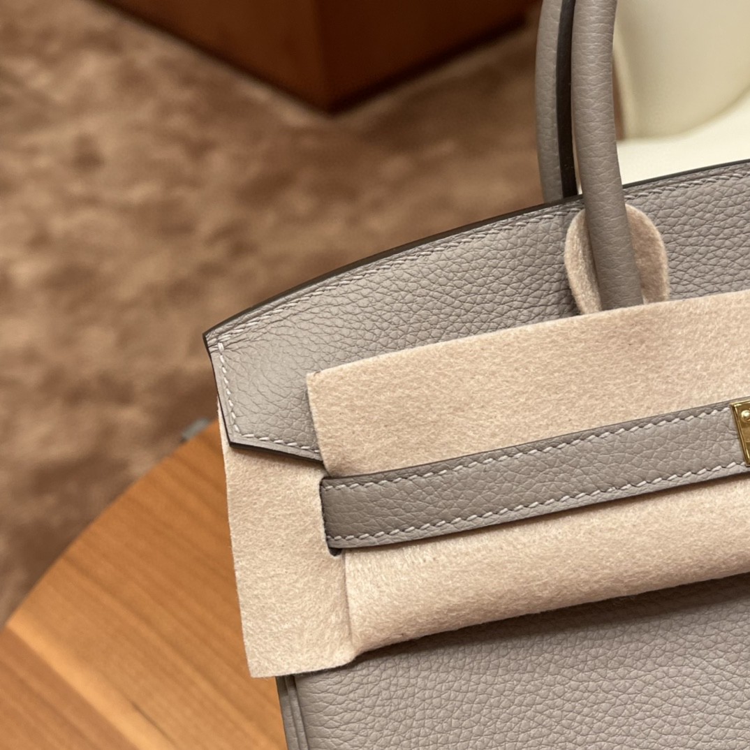 HERMES 25 birkin togo M8 沥青灰 金扣