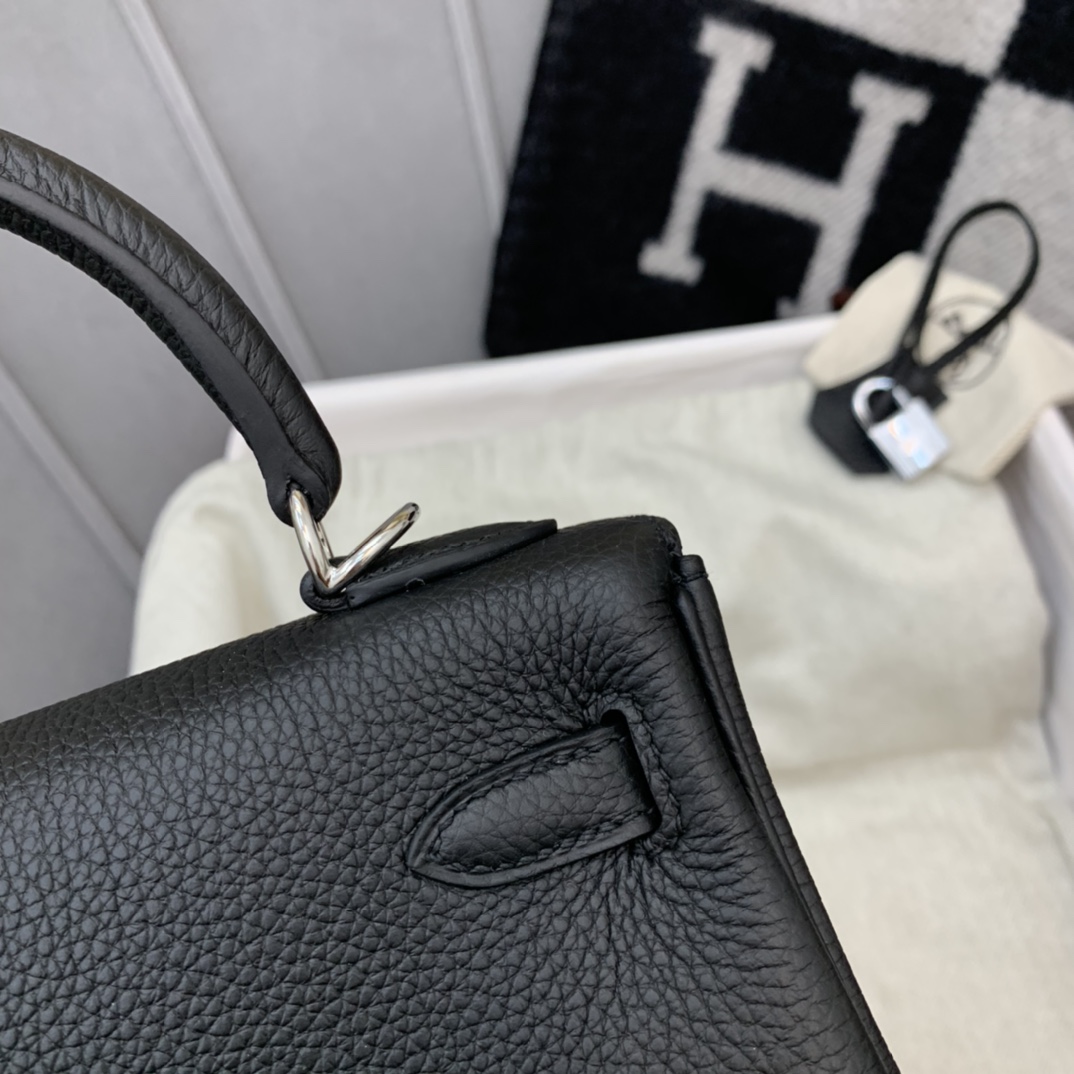 HERMES kelly 25cm togo皮 89黑色 Noir 银扣永远最百搭的黑色