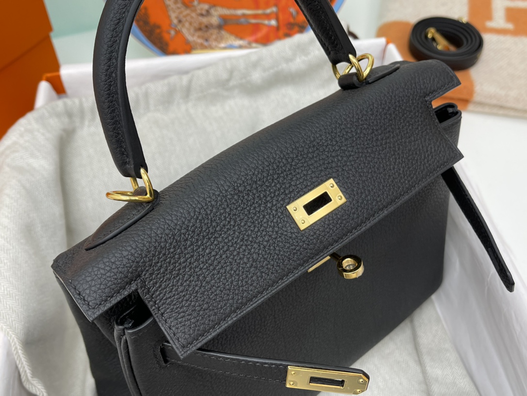 爱马仕 kelly 25cm togo皮 89黑色 Noir 金扣黑色永远最百搭