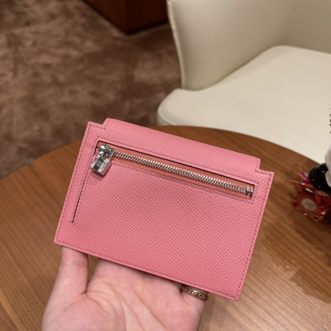 HERMES 爱马仕 Kelly pocket 配上kelly 腰带可以当腰包 Epsom 皮 1Q 奶昔粉 银扣