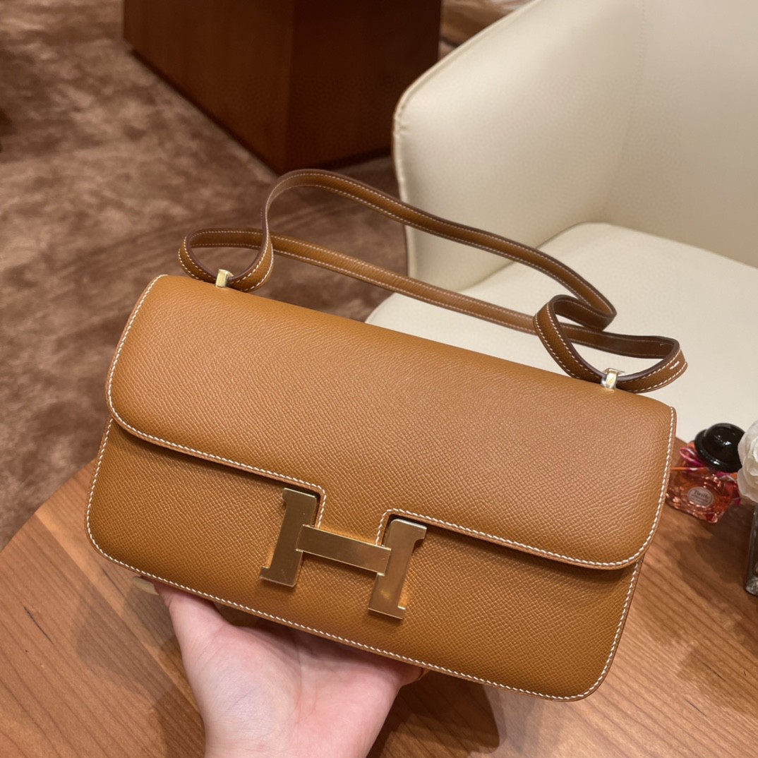 HERMES 爱马仕 constance elan 26cm   epsom  37 金棕 金扣