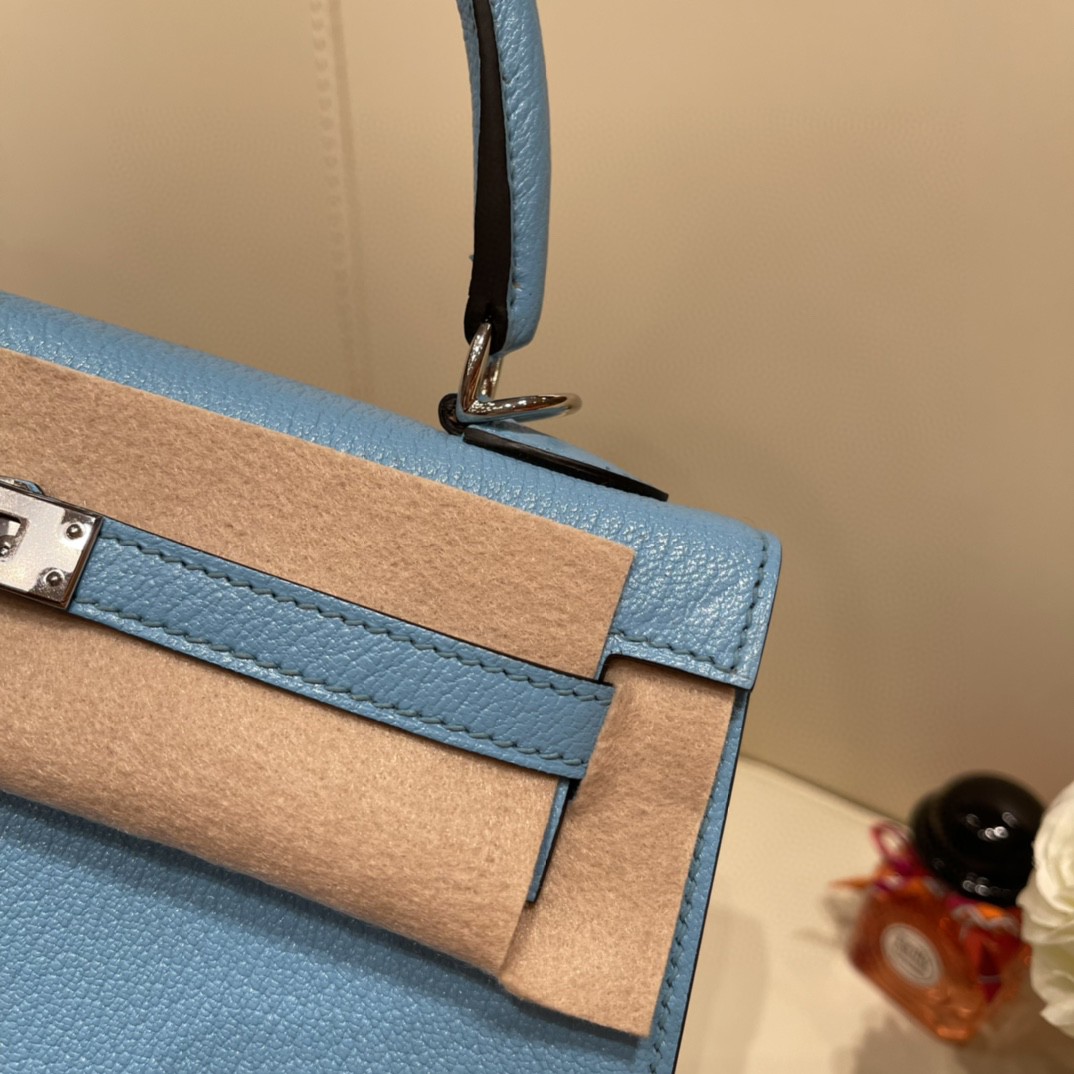 爱马仕 HERMES Kelly 25cm epsom皮 VIP定制 马蹄印 18 大象灰拼2S 风衣灰 金扣