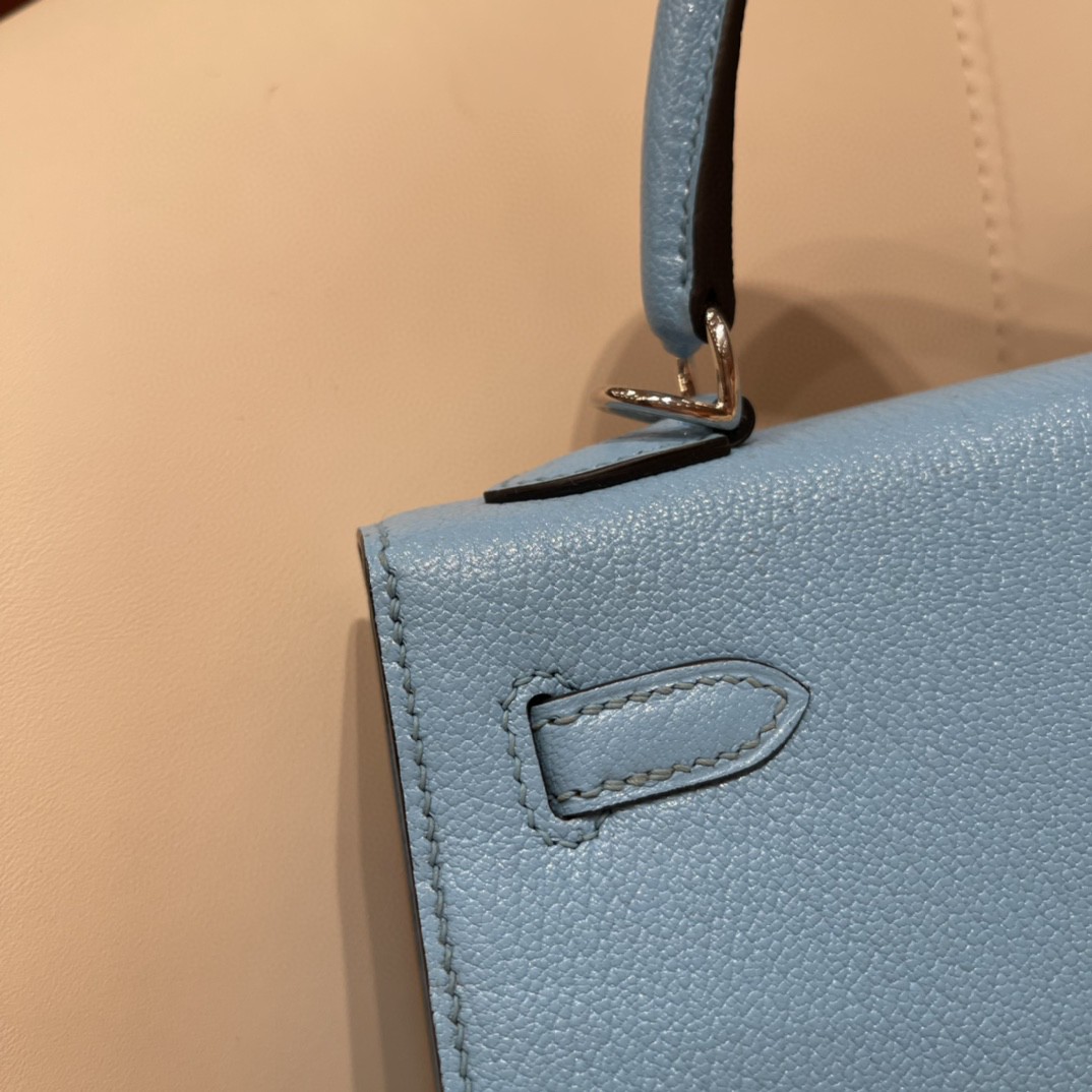 爱马仕 HERMES Kelly 25cm epsom皮 VIP定制 马蹄印 18 大象灰拼2S 风衣灰 金扣