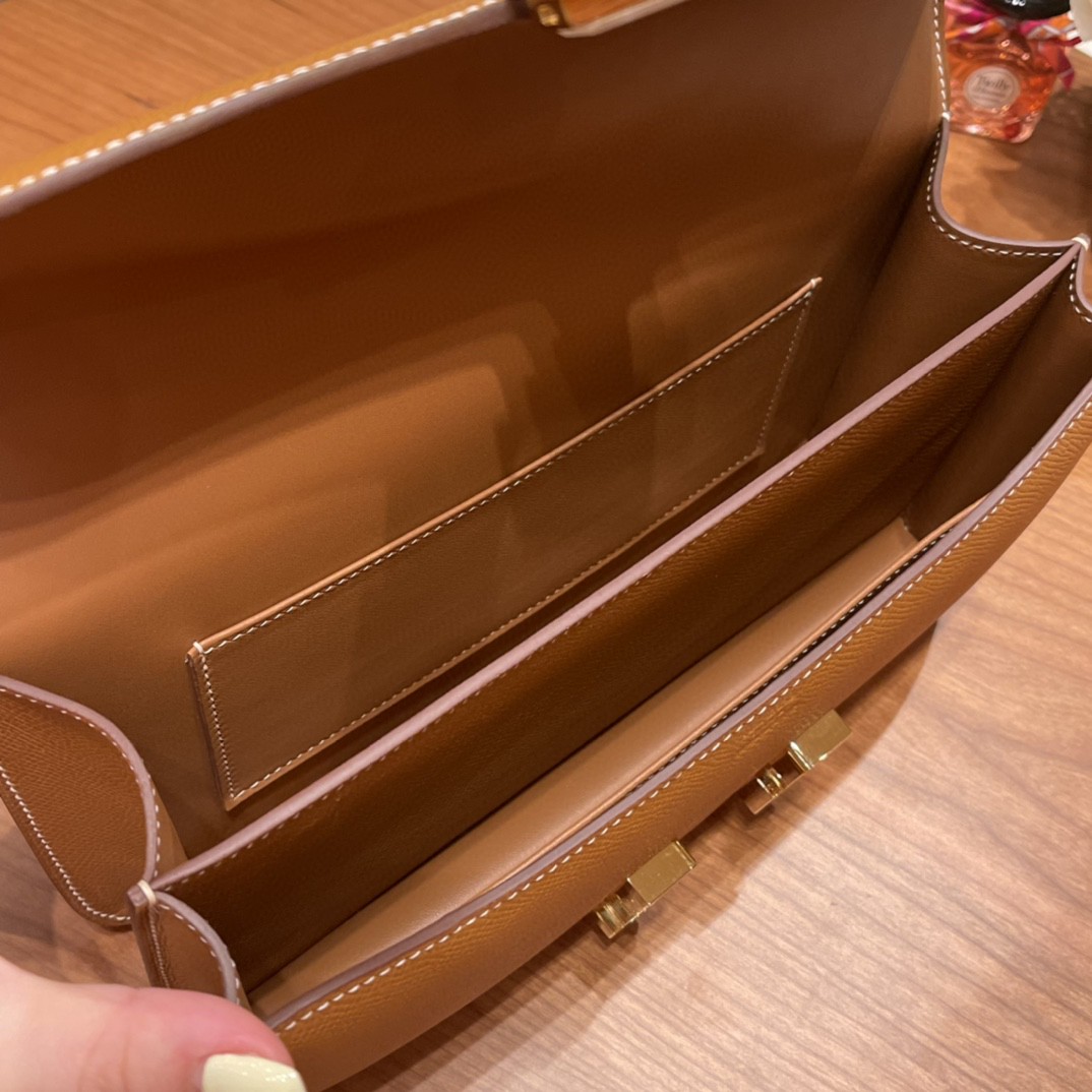 HERMES 爱马仕 constance elan 26cm   epsom  37 金棕 金扣