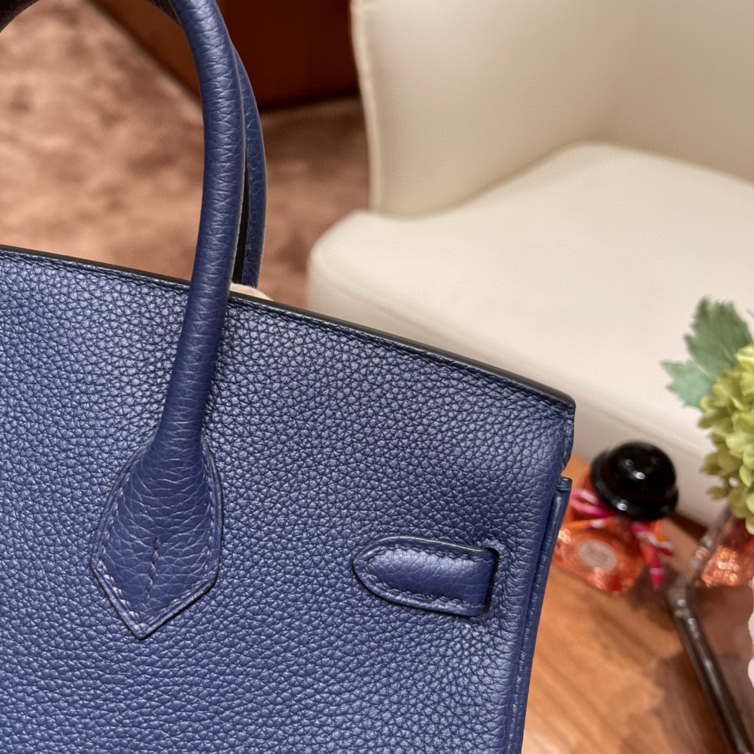 爱马仕 birkin 25cm 经典款必备传承之作 togo皮质柔软 纹路清晰饱满 75 宝石蓝金扣 超级百搭色