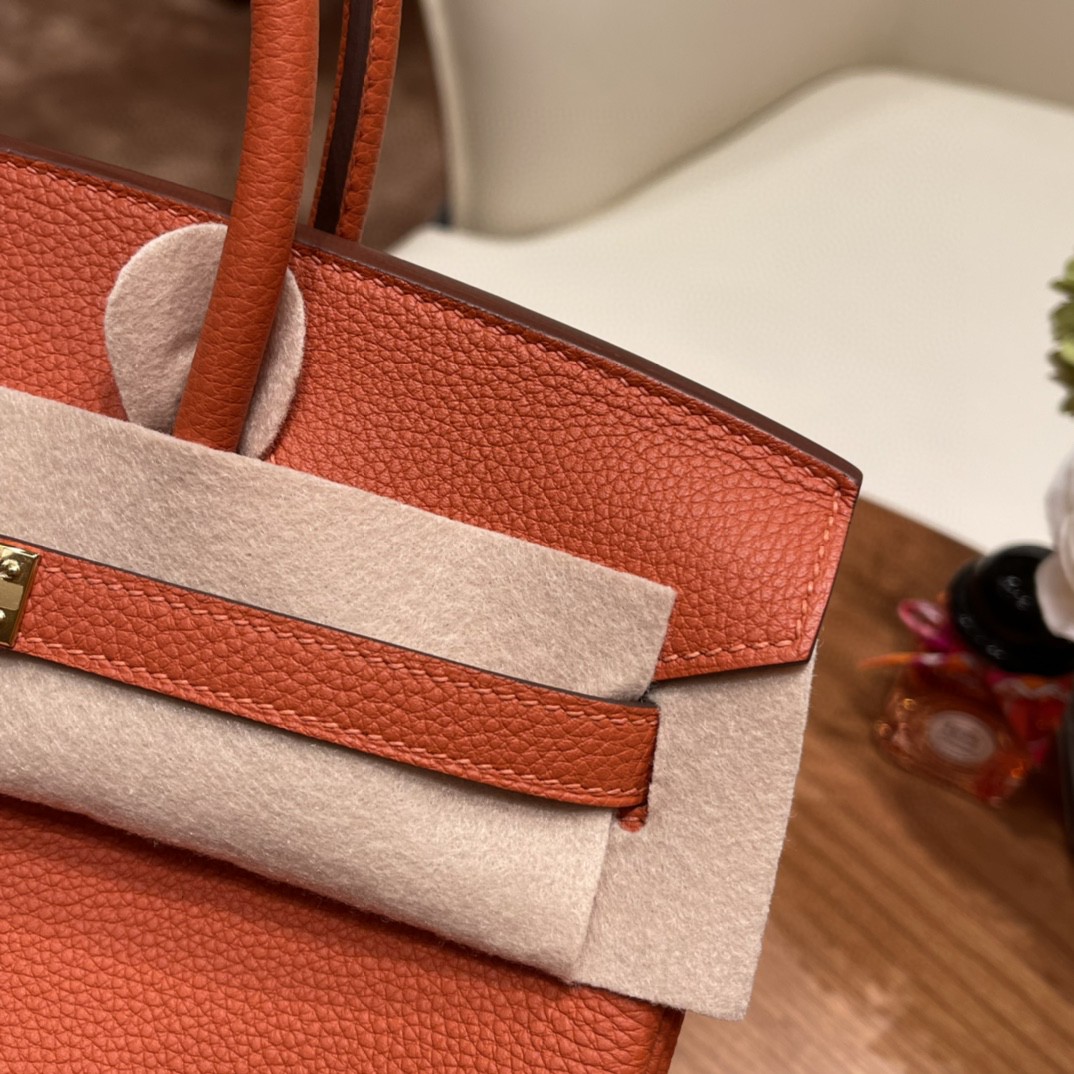 HERMES 爱马仕 现货 25铂金 togo 番茄红