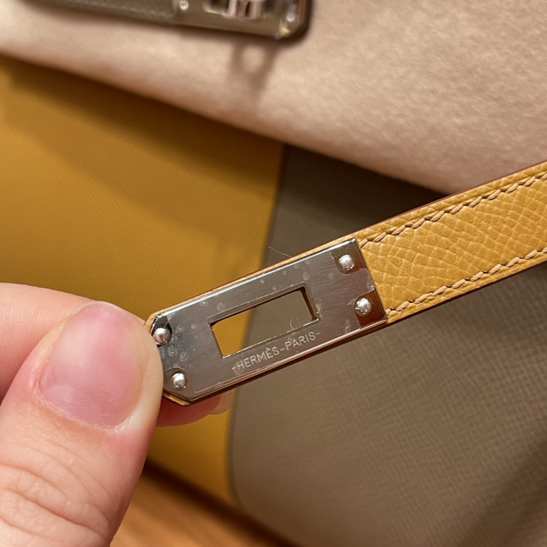 HERMES 爱马仕 Birkin casaque 新拼色，小极品 3拼色 2S芝麻色拼18大象灰内拼0F 佛里达蓝 银扣 超Nice