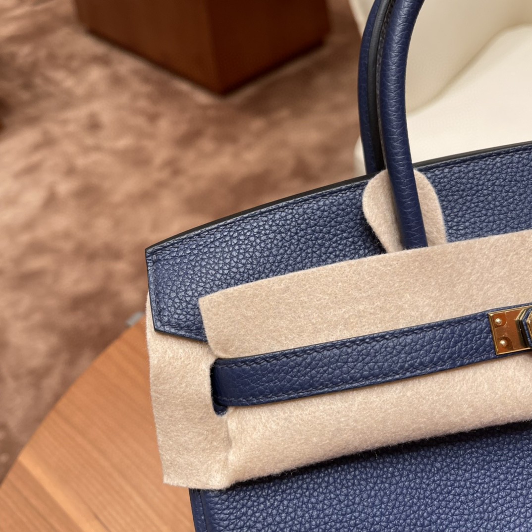 爱马仕 birkin 25cm 经典款必备传承之作 togo皮质柔软 纹路清晰饱满 75 宝石蓝金扣 超级百搭色