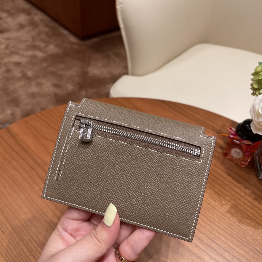 HERMES 爱马仕 Kelly pocket 配上kelly 腰带可以当腰包 Epsom 皮 18 大象灰 银扣