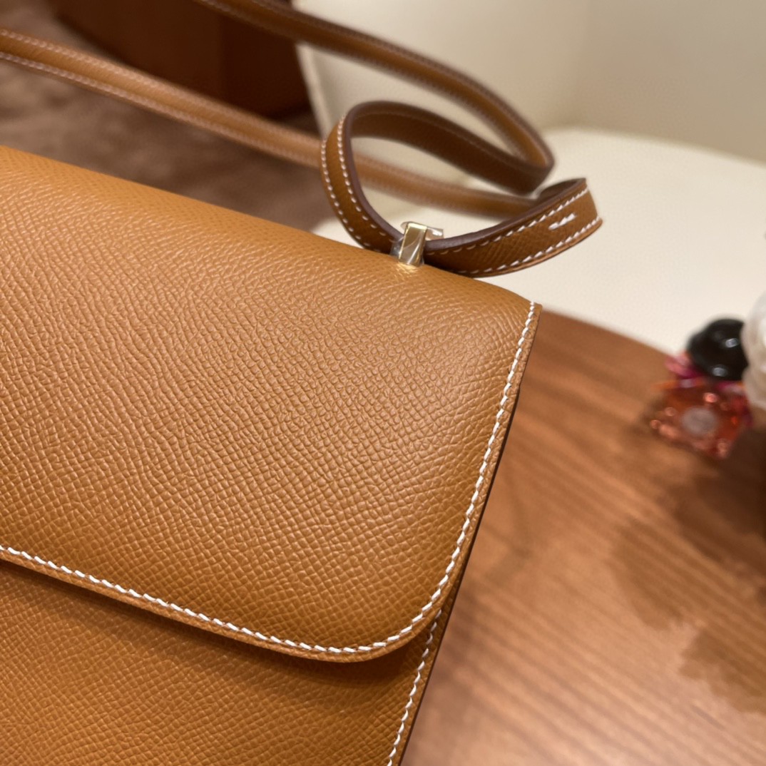 HERMES 爱马仕 constance elan 26cm   epsom  37 金棕 金扣