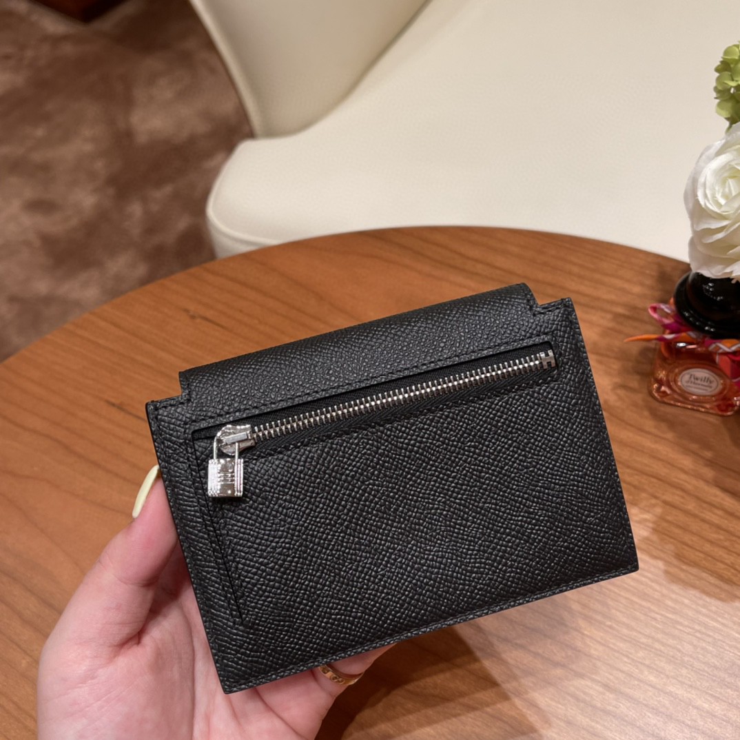 HERMES 爱马仕 Kelly pocket 配上kelly 腰带可以当腰包 Epsom 皮 89 黑色 银扣