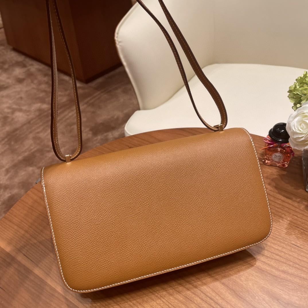 HERMES 爱马仕 constance elan 26cm   epsom  37 金棕 金扣