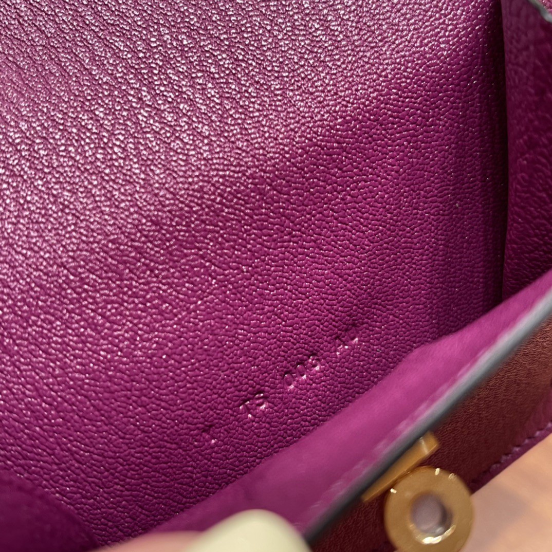 HERMES 爱马仕 Kelly pocket 完美精致 配上kelly 腰带可以当腰包 山羊皮 P9 海葵紫 金扣
