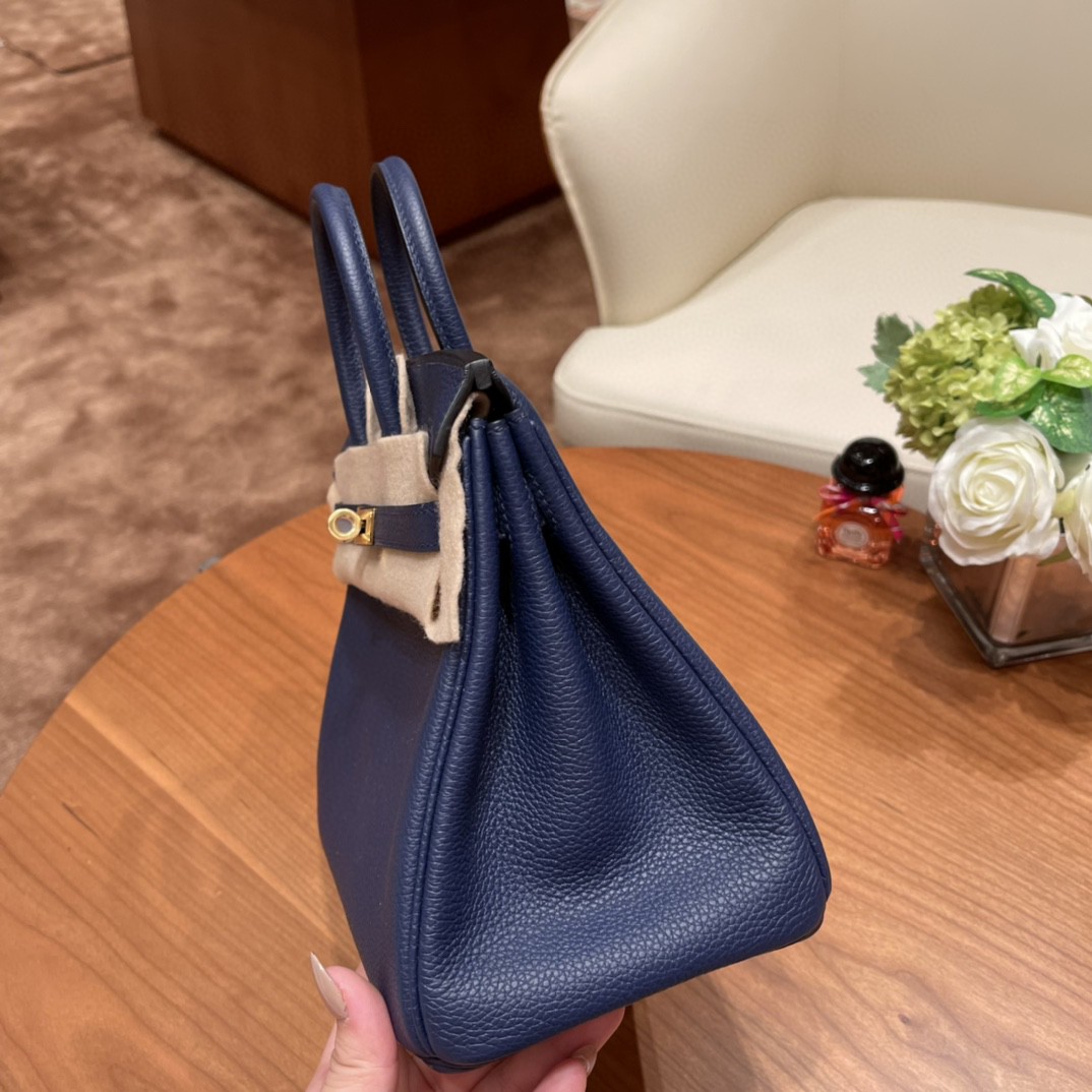 爱马仕 birkin 25cm 经典款必备传承之作 togo皮质柔软 纹路清晰饱满 75 宝石蓝金扣 超级百搭色