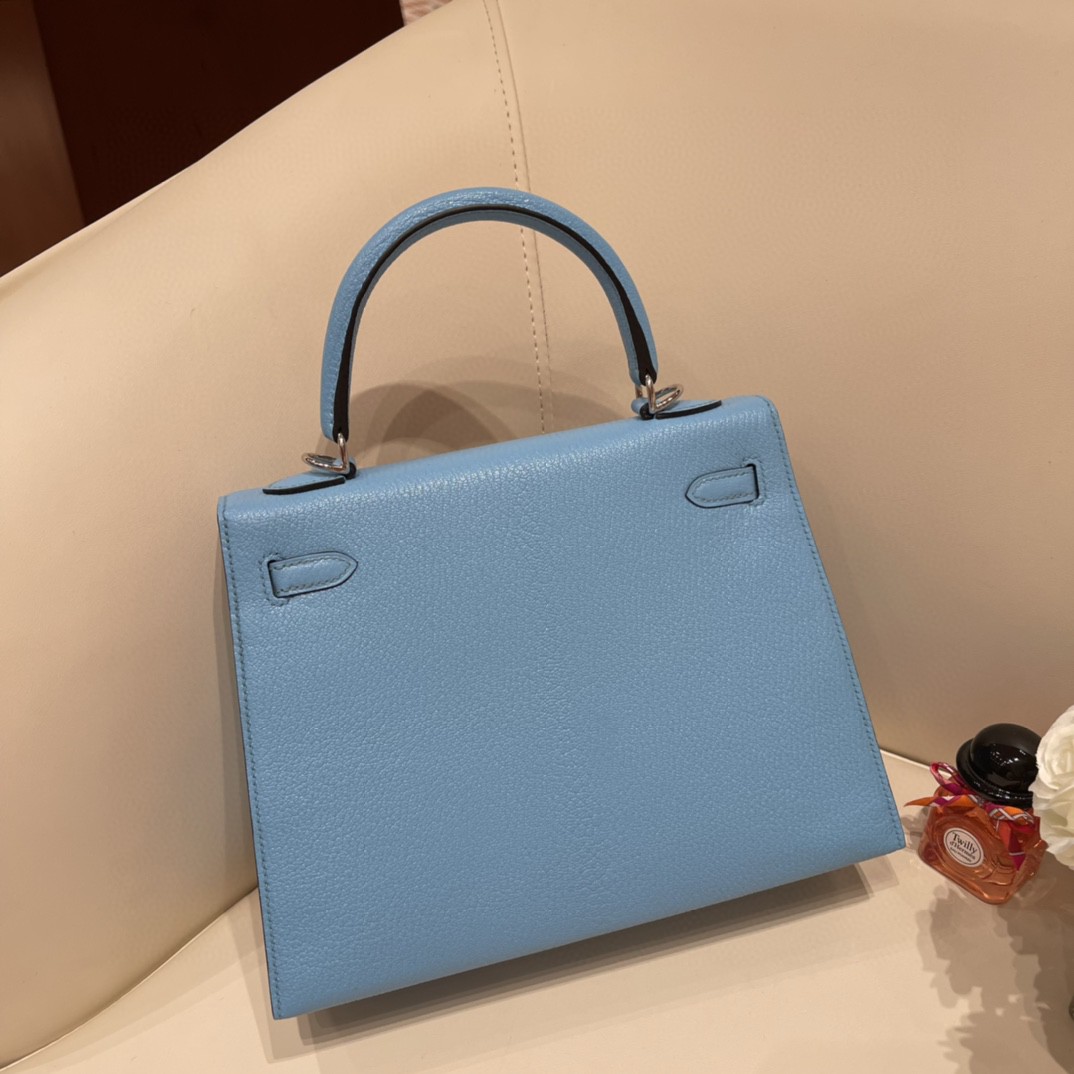 爱马仕 HERMES Kelly 25cm epsom皮 VIP定制 马蹄印 18 大象灰拼2S 风衣灰 金扣