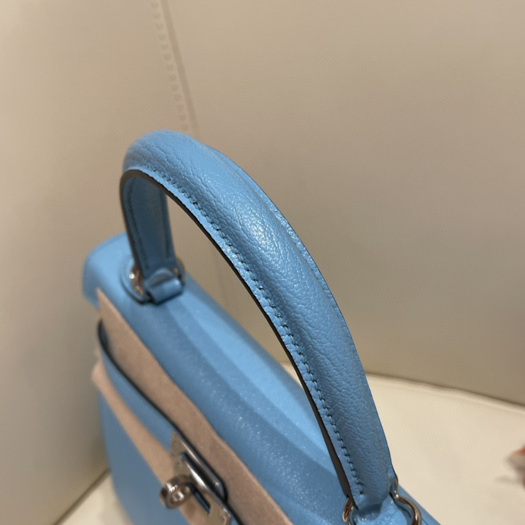 爱马仕 HERMES Kelly 25cm epsom皮 VIP定制 马蹄印 18 大象灰拼2S 风衣灰 金扣