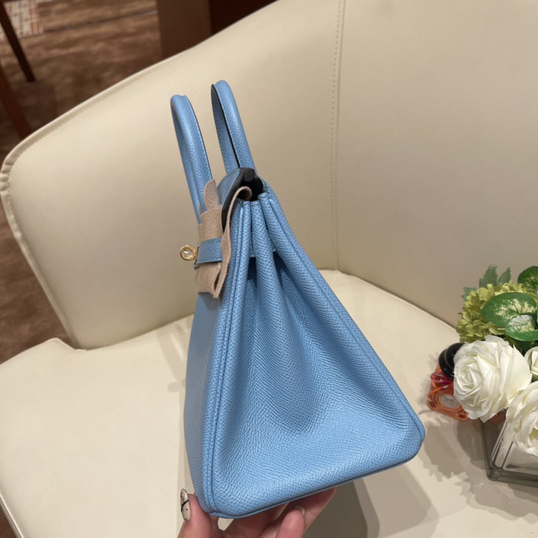 HERMES 爱马仕 Birkin 25  Epsom 皮 7N 糖果蓝 金扣
