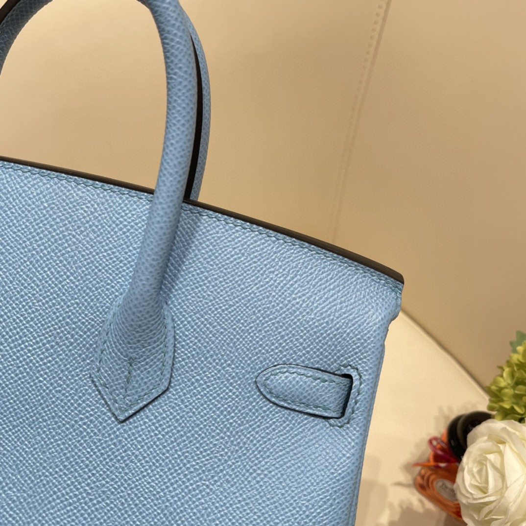HERMES 爱马仕 Birkin 25  Epsom 皮 7N 糖果蓝 银扣