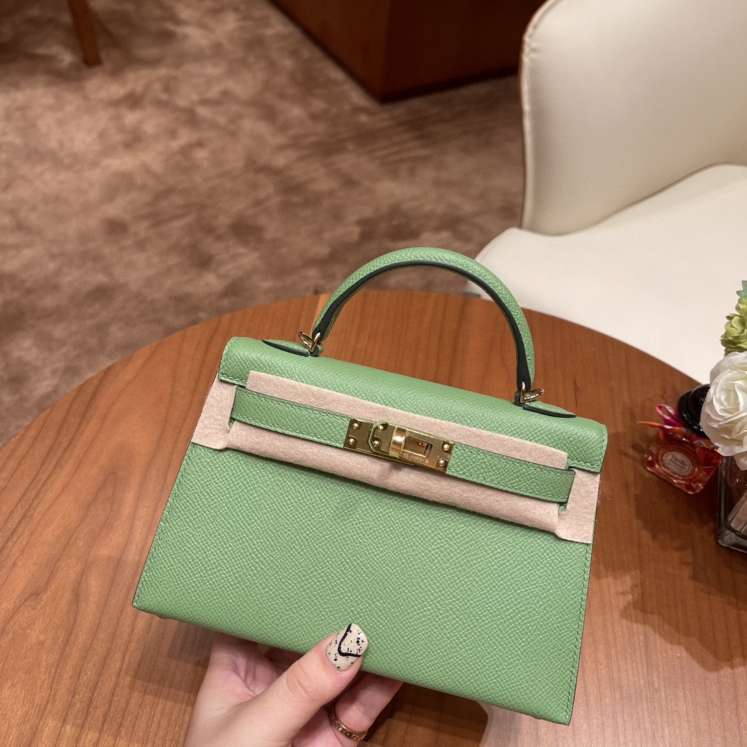 Hermes Mini Kelly 二代 特别精致小巧 热销度 EPSOM 皮 牛油果绿