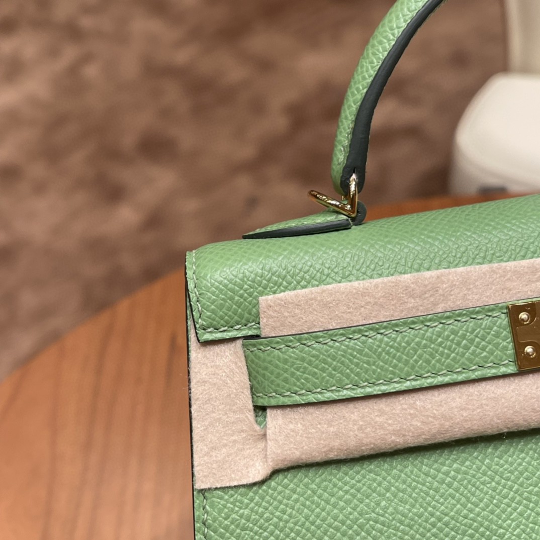 Hermes Mini Kelly 二代 特别精致小巧 热销度 EPSOM 皮 牛油果绿
