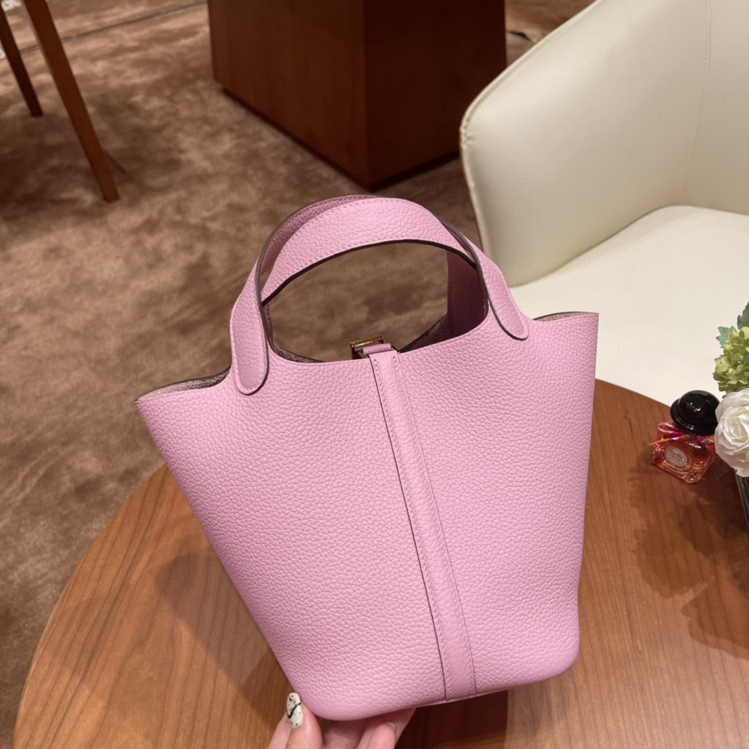 HERMES picotin 18cm 超级百搭的菜篮子 入门款实用款，容量大 超级推荐 Tc皮 X9 锦葵紫 金扣