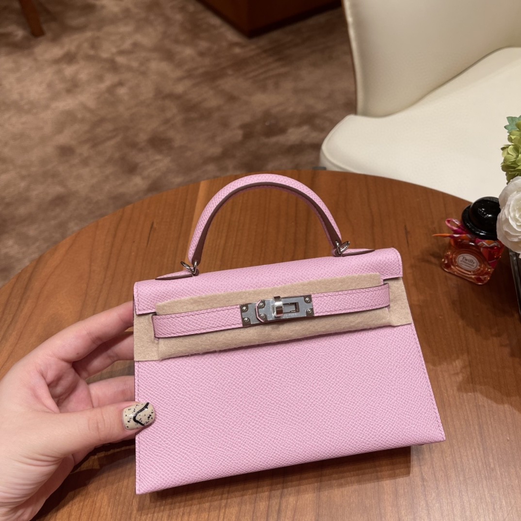 Hermes Mini Kelly 二代 特别精致小巧 热销度 EPSOM 皮 粉色