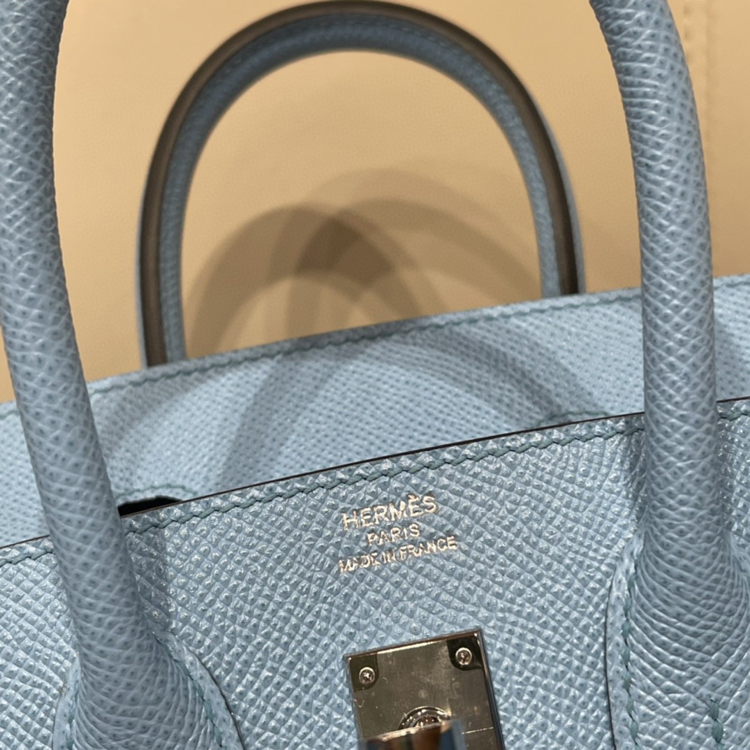 HERMES 爱马仕 Birkin 25  Epsom 皮 7N 糖果蓝 银扣