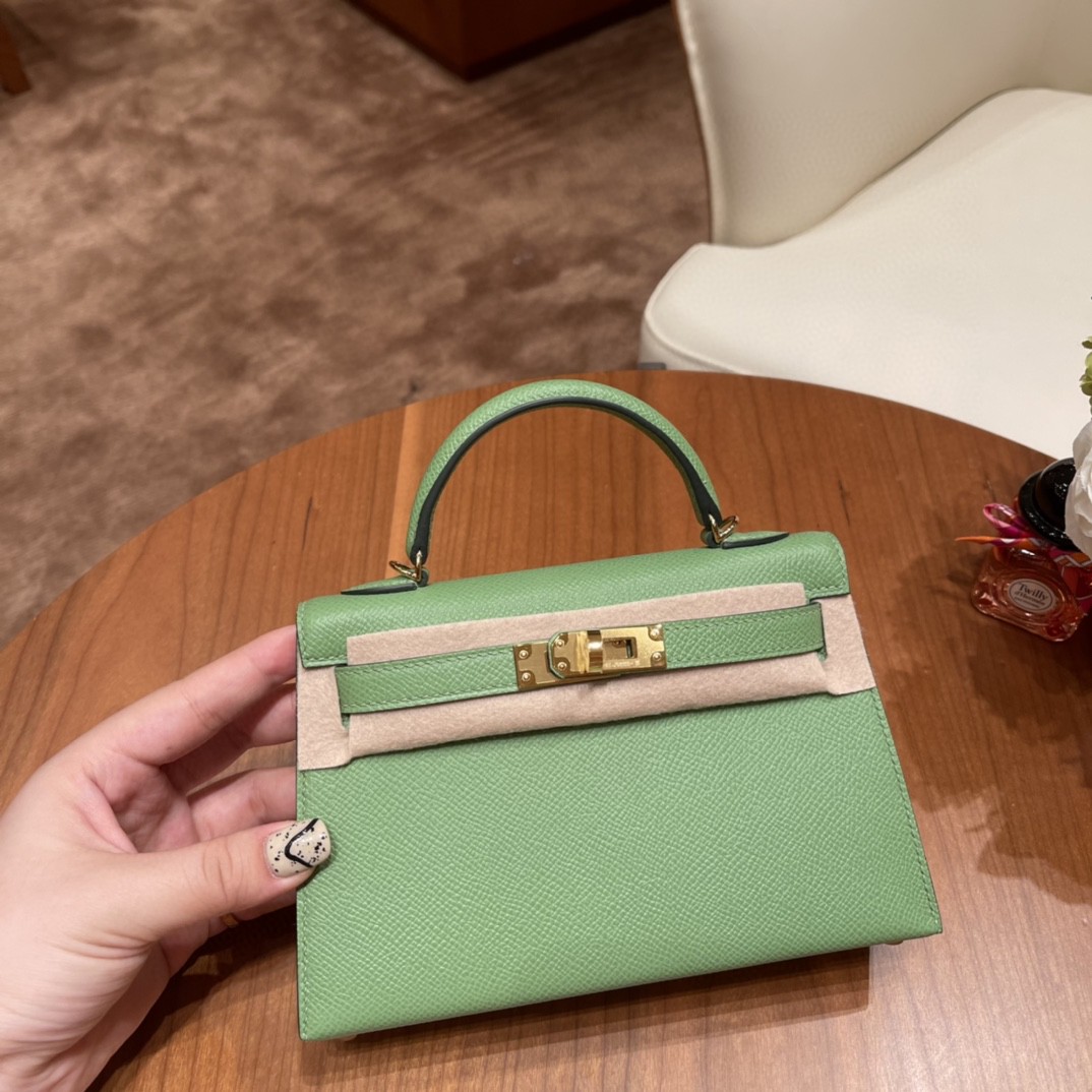 Hermes Mini Kelly 二代 特别精致小巧 热销度 EPSOM 皮 牛油果绿