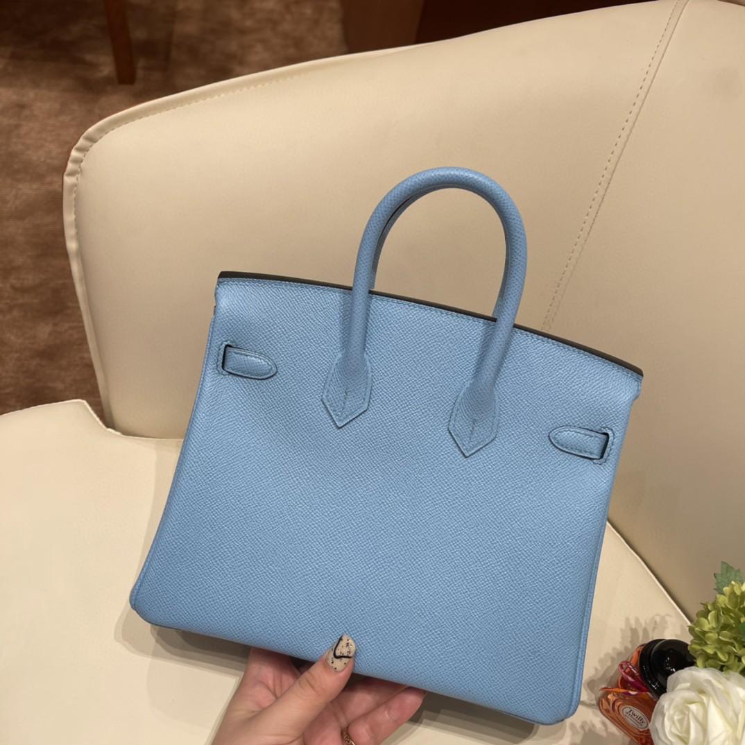 HERMES 爱马仕 Birkin 25  Epsom 皮 7N 糖果蓝 银扣